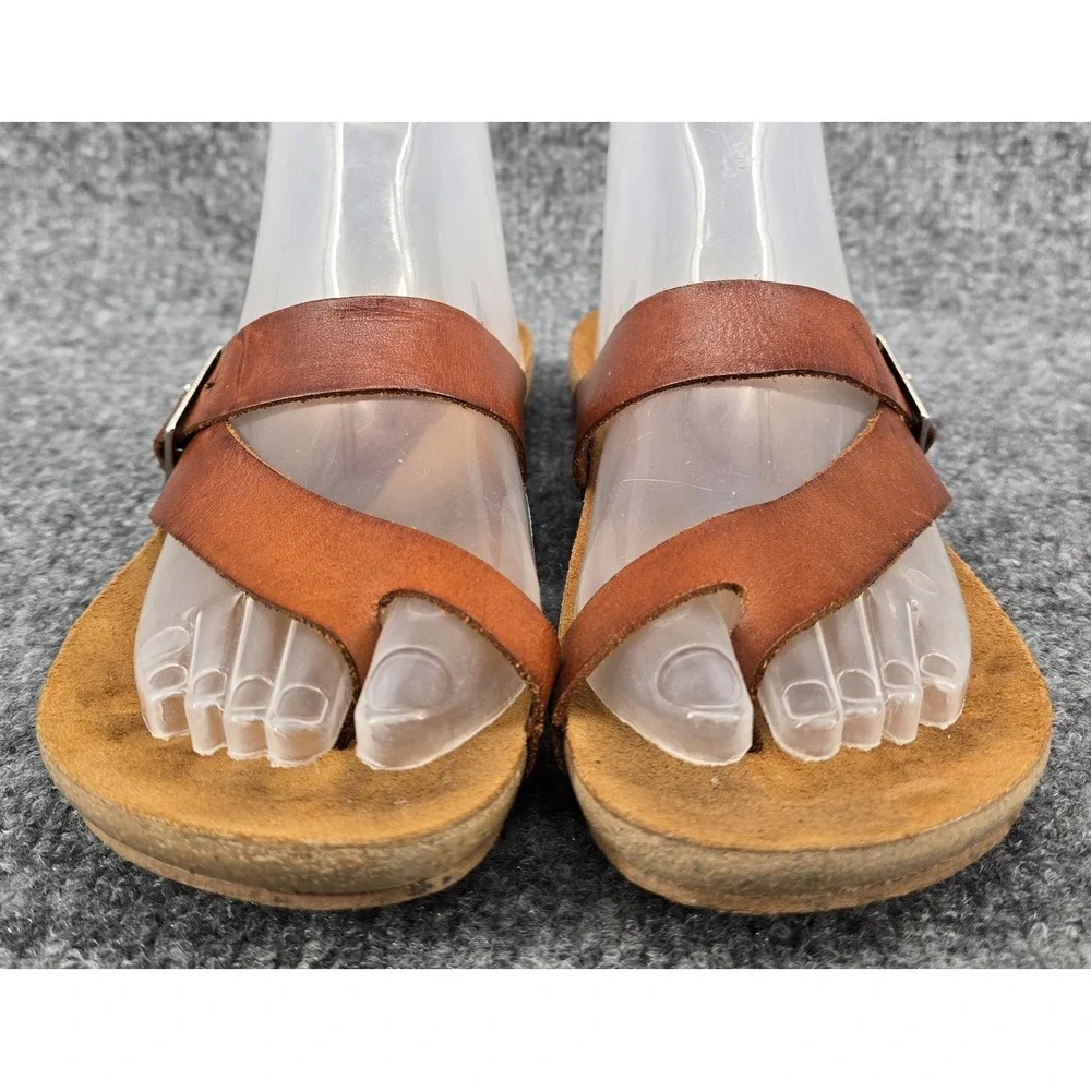 Yokono Vaquetilla Nuez Slip-On Sandal Women's 7.5 Brown Leather Thong Spain Cork